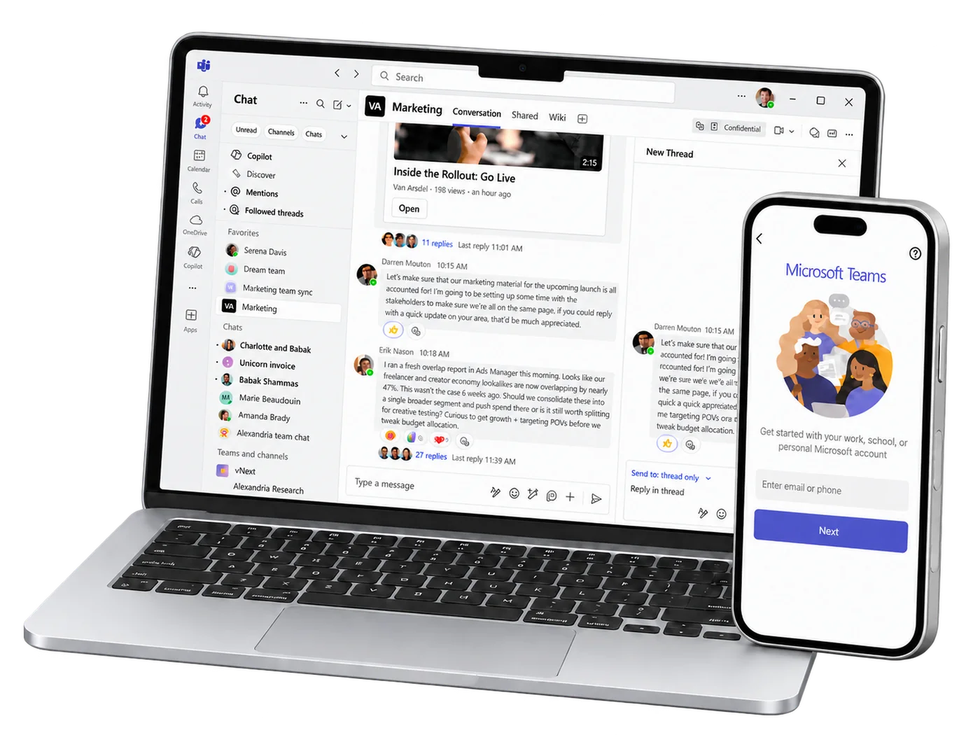 Bellen via Microsoft Teams op laptop en smartphone