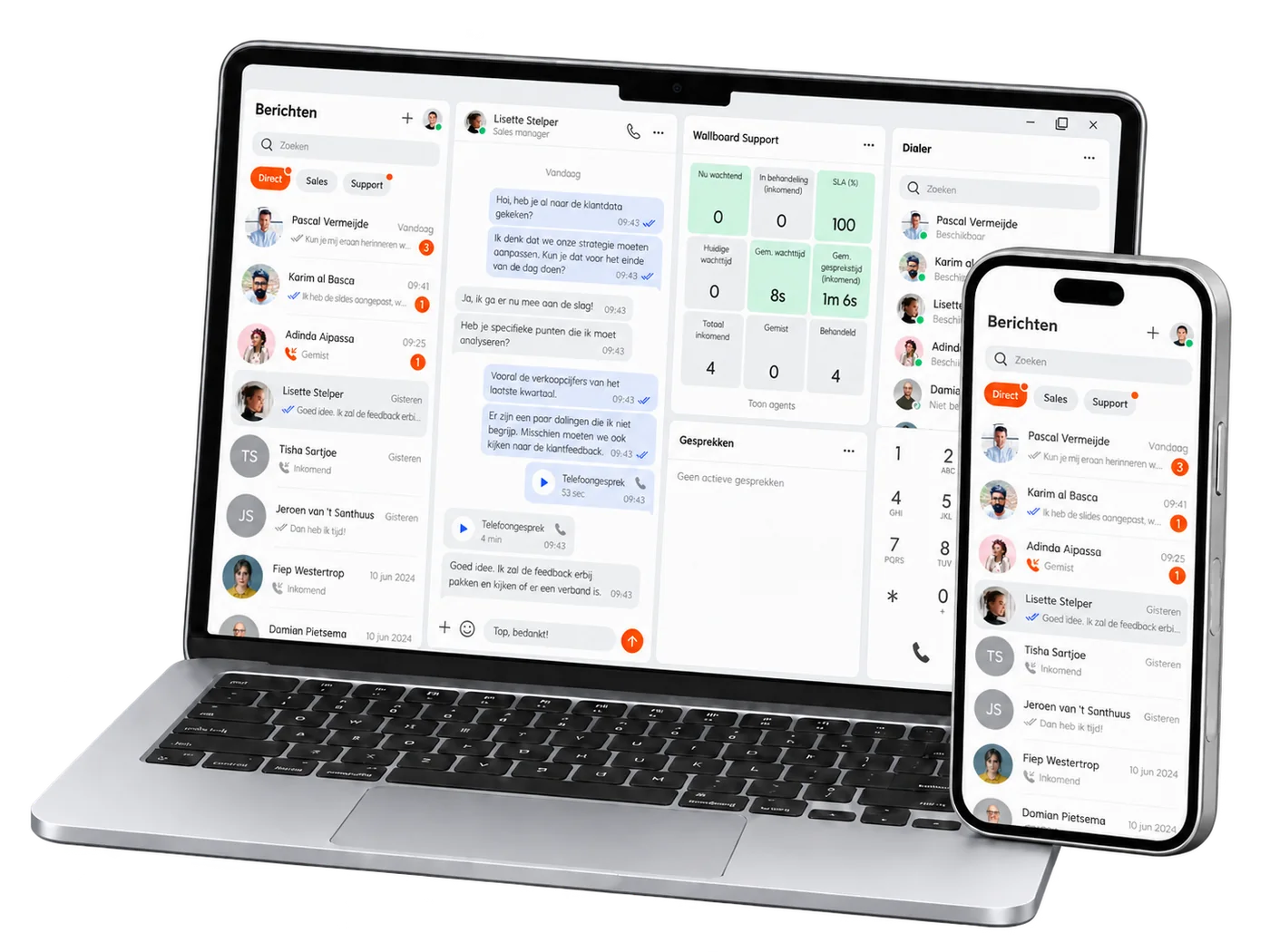 De Xelion-app op laptop en smartphone