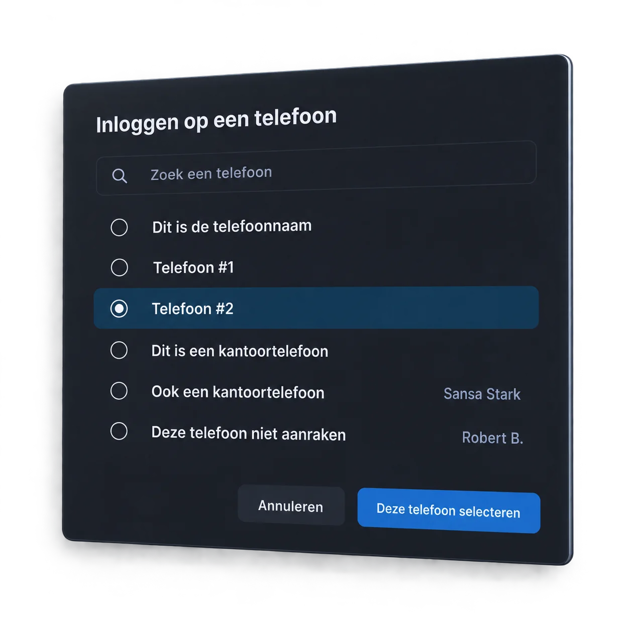 Inloggen op een telefoon in Compass
