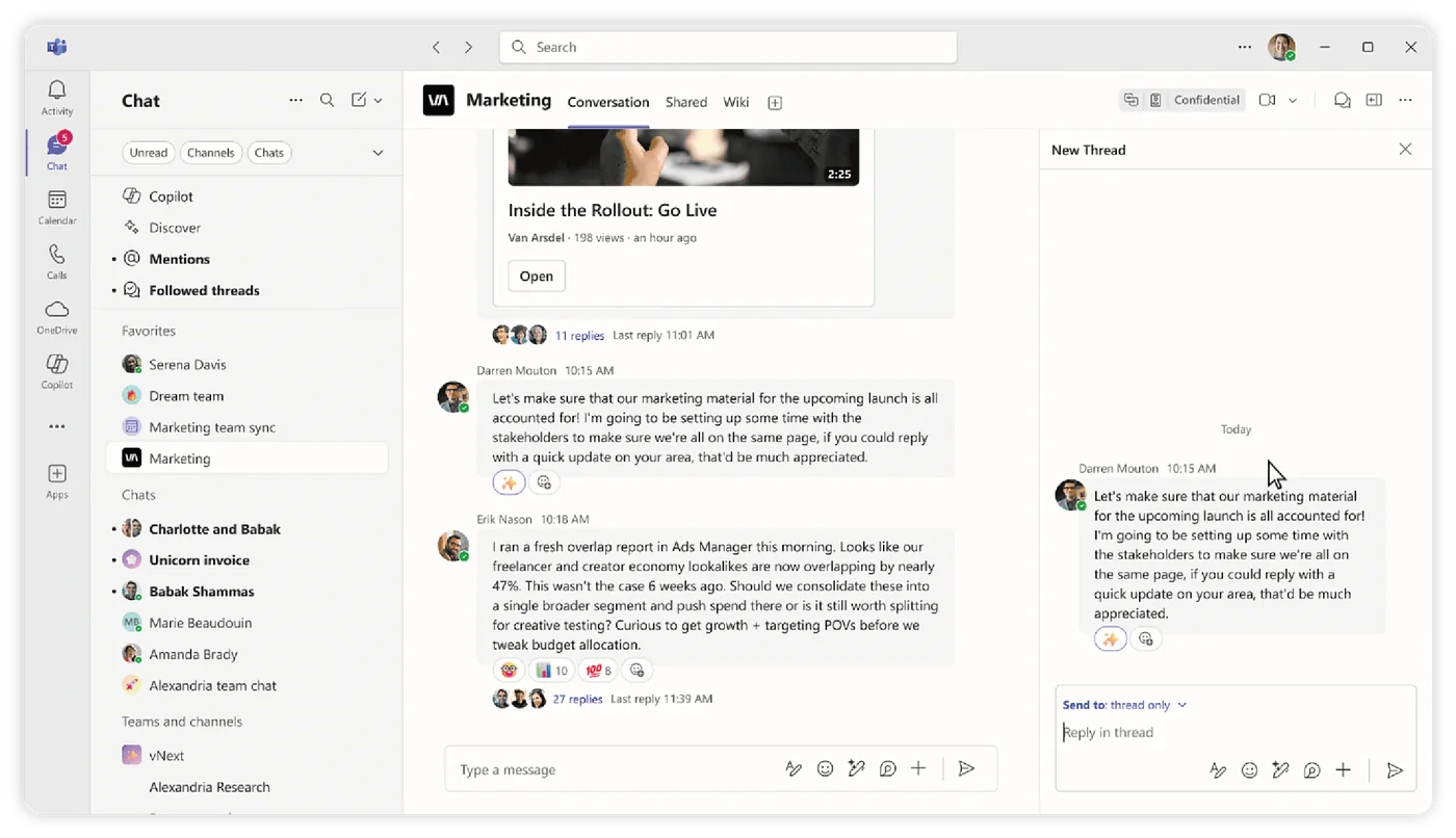 Bellen, chatten en vergaderen in Microsoft Teams