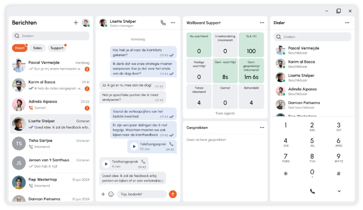 Gesprekken, wachtrijen en belgeschiedenis in de Xelion-app